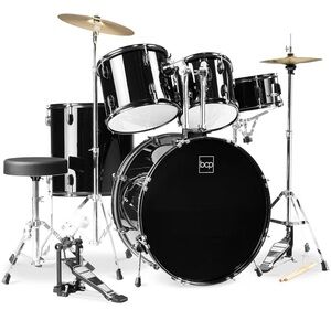 BCP Black Drum Set with Cymbals